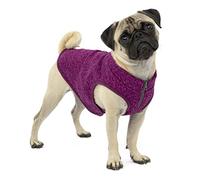 Kurgo Pullover pour Chien Core Sweater, Compatible avec Harnais pour Chien, Polaire légère, avec Fermeture éclair à Double Sens, Taille S, Violet
