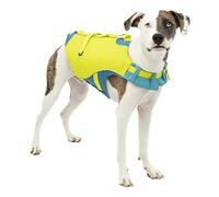Kurgo Surf n' Turf Gilet de Sauvetage pour Chien, Gilet de Sauvetage pour Chien, Gilet de flottaison pour Chiens, PFD, réfléchissant, réglable, Bleu/Vert, Taille S