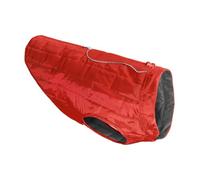 Kurgo Veste pour chien Loft, Combinable avec un harnais pour chien, résistant à l'eau et bande réfléchissante, Idéal pour l'hiver, taille M, rouge/gris