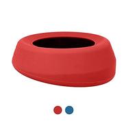 Kurgo Wander Splash-Free Bol d'eau/croquettes Portable sans éclaboussures pour Chien, 0.7 Litre, Accessoires de Voyages pour Animaux sans BPA, Rouge