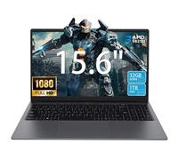 KurieTim Ordinateur portable de jeu avec AMD Ryzen 7 5825U (8C/16T, jusqu'à 4,5 GHz), 32 Go de RAM, SSD M.2 SATA 1 To, écran FHD de 15,6" et clavier rétroéclairé, lecteur d'empreintes digitales