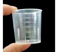 kurkip 10 Pcs Verre Doseur, 30ml Plastique verre doseur cuisine tasses à mesurer, gobelet peinture graduations en ml, Résine époxy Transparent Doseurs pour Laboratoire et Cuisine, Blanc