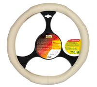 Kuro Couverture de Volant TPE M 37-39CM Cuir Beige Perforé Transpirant Voiture
