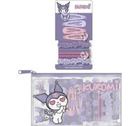 Kuromi Kit de beauté pour enfant avec trousse, pinces, jarretelles et scrunchies