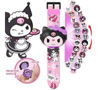 Kuromi Montre Bracelet Ajustable écran Digital avec 20 Projections, pour Enfant