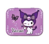 Kuromi Pansements pour enfants Produit sous licence - Boîte en métal - 24 pansements - Beau design Boîte de rangement pour enfants - Convient pour sac à dos - Sac à main
