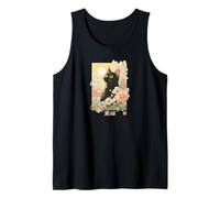 Kuroneko Esthétique Streetwear Japonais - Lofi Floral Cat Art Débardeur
