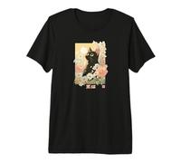 Kuroneko Esthétique Streetwear Japonais - Lofi Floral Cat Art T-Shirt Haut de Gamme