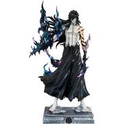 Kurosaki Ichigo Figurine Hollow Ichigo Figurine Anime White Ichigo Modèle Mugetsu Ichigo Action Figurine Statue Combattant Position Sculpture avec base Objets de collection Décoration Cadeau 34 cm