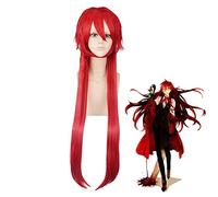 Kuroshitsuji noir majordome Grell Sutcliff rouge longue droite résistant à la chaleur cheveux Cosplay Costume perruque PL-028