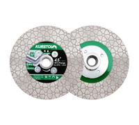 KURSTOL Disque Diamant Carrelage - 2pcs 115mm Fraise Carrelage Disques à Tronçonner Diamantés Filetage M14 Pour Couper et Meuler les Carreaux de Céramique, la Porcelaine, le Granit, le Marbre