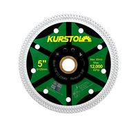 KURSTOL Disque Diamant pour Carrelage - 125mm Disques à Tronçonner Diamantés Ultra Fin pour Porcelaine, carrelage, céramique, marbre, granit, avec 22.23-15.875mm Alésage