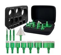 KURSTOL Foret Diamant Carrelage Kit 11 pièces - 6/8/10/20/25/28/32/35/45/65mm+50mm Foret Chanfrein pour Porcelaine Carrelage Granit Marbre