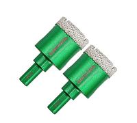 KURSTOL Forets Diamant Boîte - 2pcs 32MM Trepan Carrelage Diamant Tige Triangle Scie Cloche Diamant pour Perçage à sec en Porcelaine Carrelage Granit Marbre