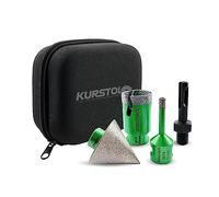 KURSTOL Forets Diamant Boîte - Trépan Diamant 6/35MM +50MM Fraise Diamantée Carrelage+SDS Adaptateur M14 Filetage pour Perçage à sec en Porcelaine Carrelage Granit Marbre