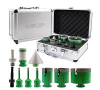 KURSTOL Forets Diamant Carrelage - 6 Pièces 6/6/8/35/50/68mm Trépan de Forage+25mm Trépan Diamant+Adaptateur pour Céramique,Porcelaine, Carrelage, Granit, Marbre