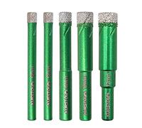 KURSTOL Forets Diamant pour Carrelage - 5pcs 6/6/8/10/12mm Scie Cloche avec Tige Ronde pour Carrelage Céramique Porcelaine Marbre Granit