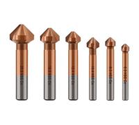 KURSTOL Fraise à Chanfreiner - M35 HSS Fraise à Noyer avec Revêtement en Cobalt pour Acier inoxydable Fer Aluminium Cuivre, 6 pièces 6,3 mm-20,5 mm Foret à Fraiser à tige Ronde