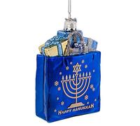 Kurt Adler 10,2 cm Noble Gems Happy Hanukkah Verre Sac Cadeau Ornement