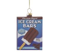 Kurt Adler Boîte à glace en verre avec barres de crème glacée au chocolat