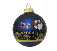 Kurt Adler Boule de noël Peinte avec Le Père Noël Qui survole la Ville de New York, de 7 cm Environ de diamètre