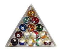 Kurt Adler Coffret de 15 Boules de Billard de 40 mm en Verre