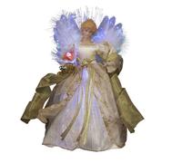 Kurt Adler Cul en Fibre Optique LED Ange de Noël Figurine dans, Ivory and Gold, 12-inch