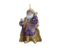 Kurt Adler Décoration de Père Noël en résine Violet et doré 10,2 cm