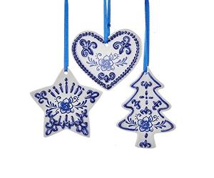 Kurt Adler Delft Bleu Ornement Ensemble