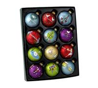 Kurt Adler Douze jours de Nol Boule Ornement 65 mm Ensemble de 12 Verre