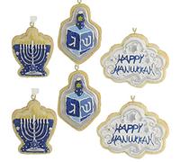 Kurt Adler Hanukkah Ornaments 6 Piece Set D3692 New