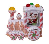 Kurt Adler Lanterne de Train du Père Noël à Piles avec éclairage LED et Eau Scintillante 19 cm