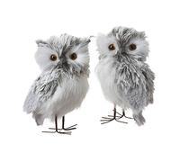 Kurt Adler Lot de 2 Chouettes en Fourrure Gris 12,7 cm