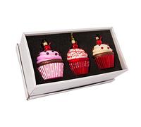 Kurt Adler Lot de 3 décorations de Noël en Verre pour Cupcakes 9,4 cm