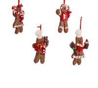 Kurt Adler Lot de 4 d corations en pain d' pices en p te modeler de 10 cm (4 po)