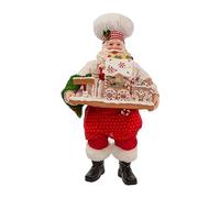 Kurt Adler Père Noël en Tissu avec Train en Pain d'épices 28 cm