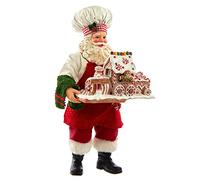 Kurt Adler Père Noël en Tissu avec Train en Pain d'épices 28 cm