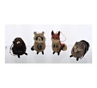 Kurt Adler S0706 3,5-6 """" ""Holiday Decorative Buri Woodland Animal suspendu Accessoire Ornement de l'arbre de Nol avec cintre (pack 4)