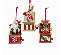 Kurt Aigle Jack de Noël dans une boîte avec ruban rouge Décoration - 3 assortiments