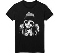 Nirvana T-shirt homme Kurt Cobain One Colour Manches courtes 100% coton Coupe standard Noir XXL