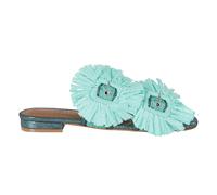 Kurt Geiger - Raffia Buckle Flat - Femme - Chaussures - Bleu - Taille: 36 EU