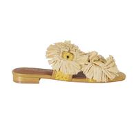 Kurt Geiger - Raffia Buckle Flat - Femme - Chaussures - Jaune - Taille: 38 EU