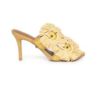 Kurt Geiger - Raffia Buckle Sandal - Femme - Chaussures - Jaune - Taille: 39 EU