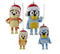Kurt S. Adler Bluey Family Lot de 4 décorations de Noël à Suspendre Motif Personnages Multicolore 10,2 cm