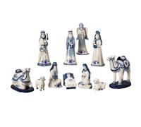 Kurt S. Adler Kurt Adler 1,97 x 6,7 pouces Ensemble de cr?che de No?l en porcelaine bleu de Delft 11 pi?ces