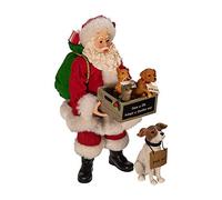 Kurt S. Adler Kurt Adler Adler Fabriché Adopt-a-Pet Dog Lot de 2 pièces Motif Père Noël Multicolore