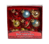 Kurt S. Adler Petite Treasures C1899 Lot de 9 Mini Boules de Noël Multicolores en Verre