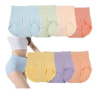 KURTIK Culotte taille haute sans couture en coton extensible pour femme confortable et respirant, 7 pièces - A, L(40-65kg)