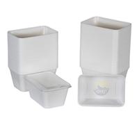 KURTT 100 pièces, Récipients Mealprep, Récipients repas, Bols pour micro-ondes avec couvercle, Récipients fraîcheur, adaptés au micro-ondes, lavables au lave-vaisselle (Blanc, 1000ml)