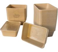 KURTT 100 pièces, Récipients Mealprep, Récipients repas, Bols pour micro-ondes avec couvercle, Récipients fraîcheur, adaptés au micro-ondes, lavables au lave-vaisselle (beige, 1000ml)